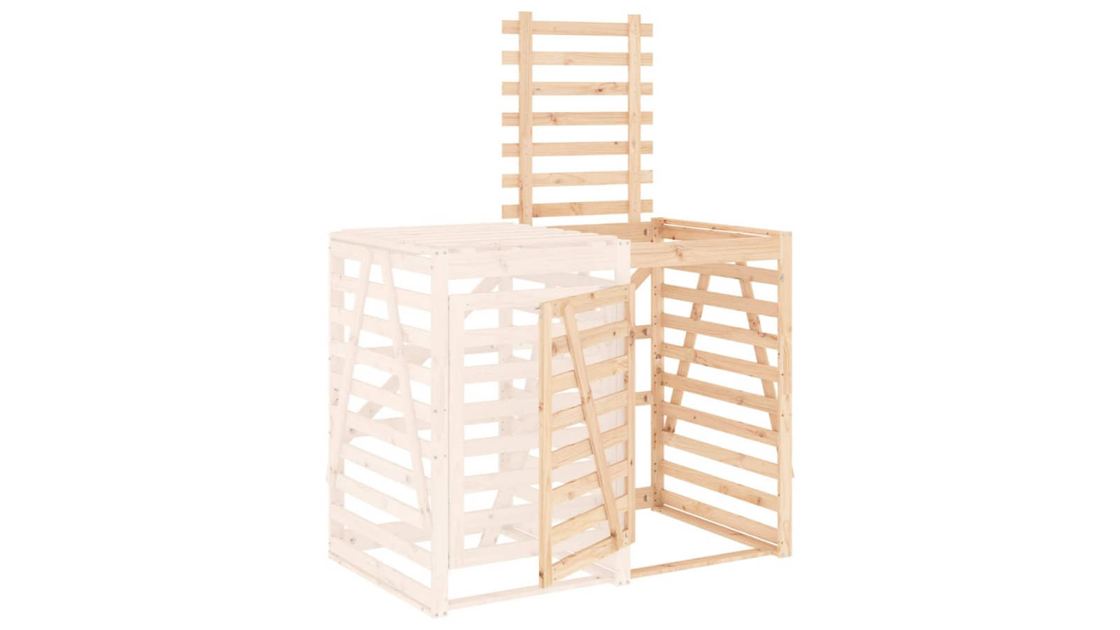 vidaXL Solid Wood Pine Wheelie Bin Storage Extension