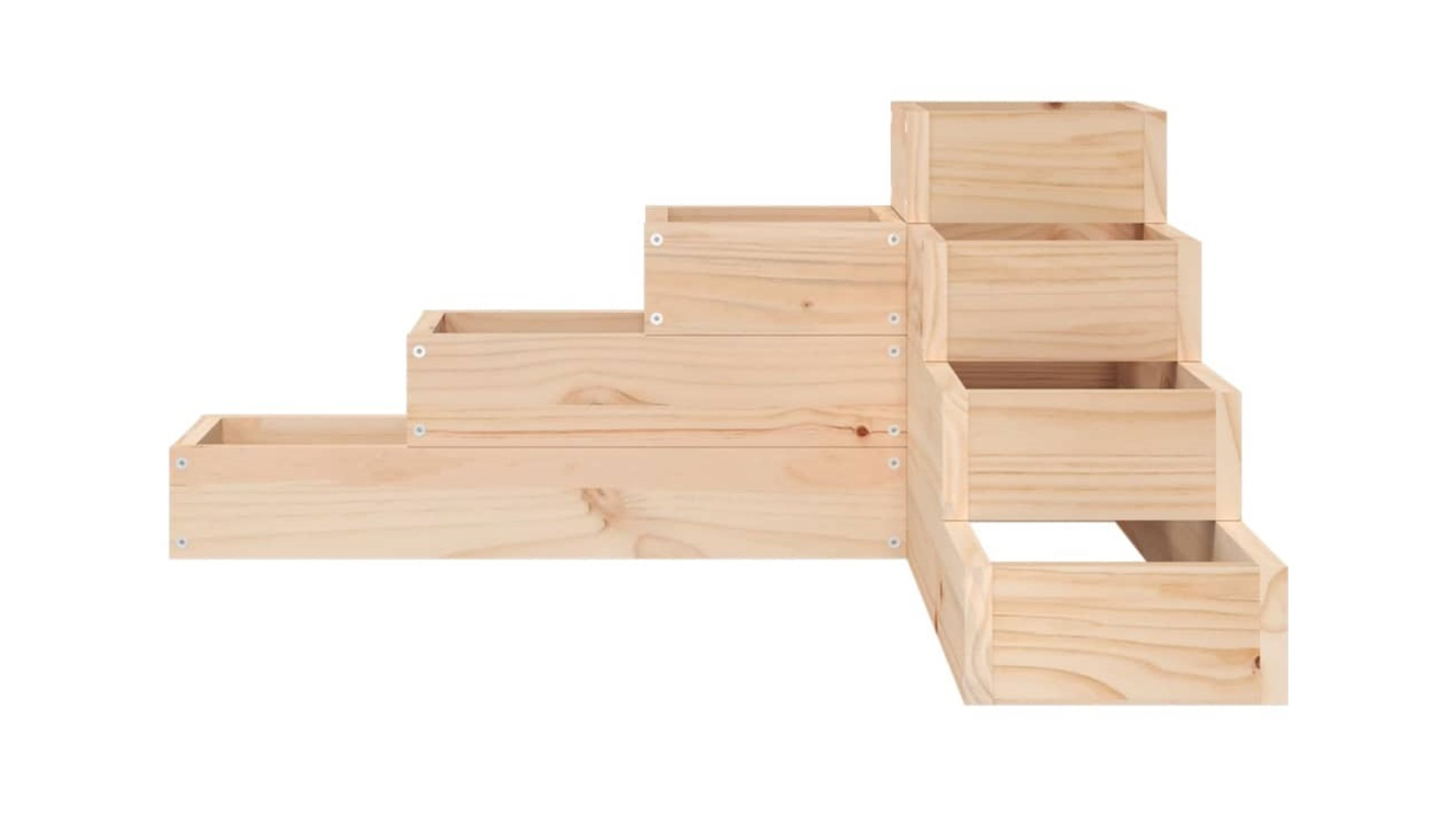 vidaXL 4-Tier Solid Pine Wood Garden Planter - 80.5 x 79 x 36cm