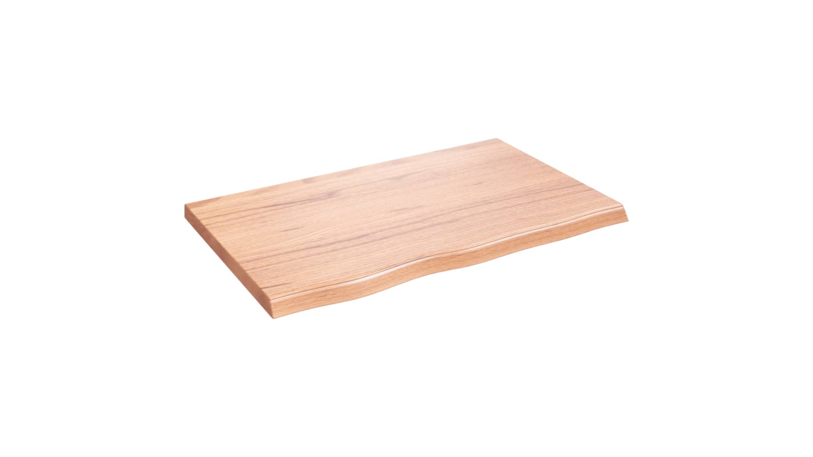 vidaXL Light Brown Treated Solid Wood Oak 80 x 50 x 2-4cm Wall Shelf
