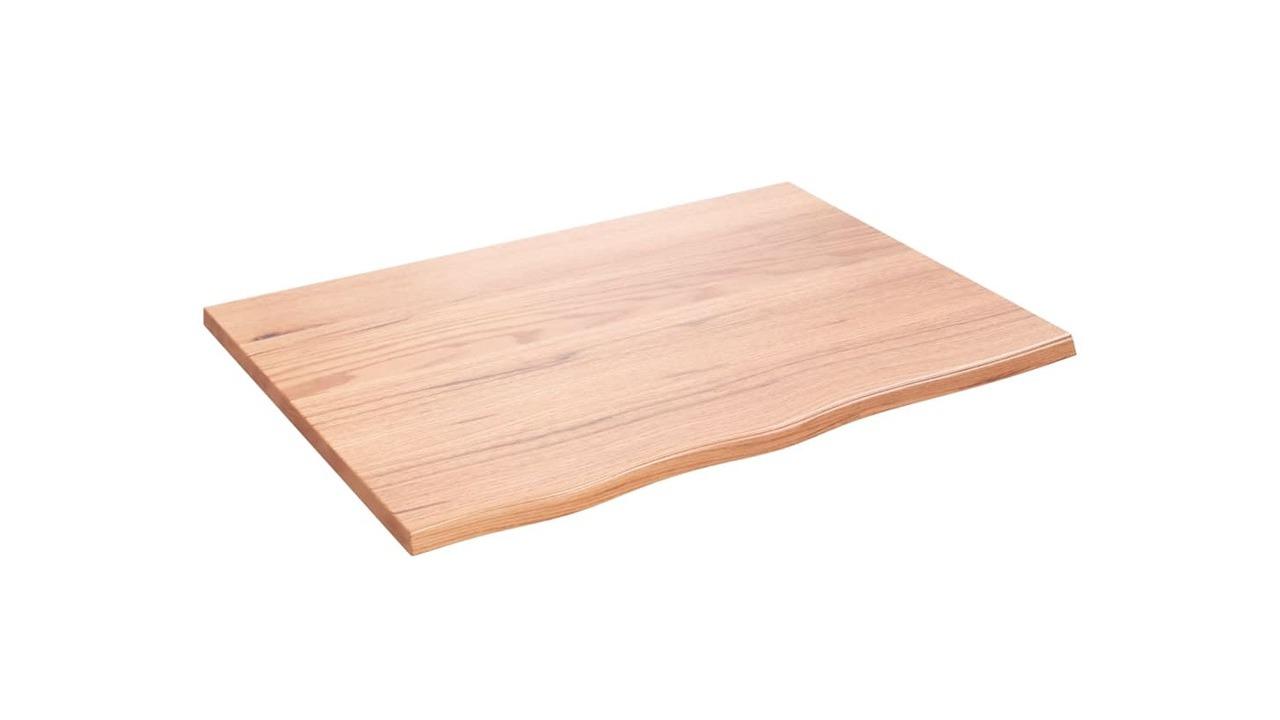 vidaXL Light Brown Treated Solid Oak Wood 80 x 60 x 2cm Wall Shelf