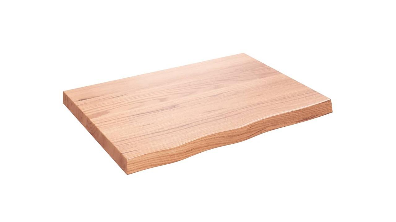 vidaXL Light Brown Treated Solid Oak Wood Wall Shelf - 80 x 60 x 6cm
