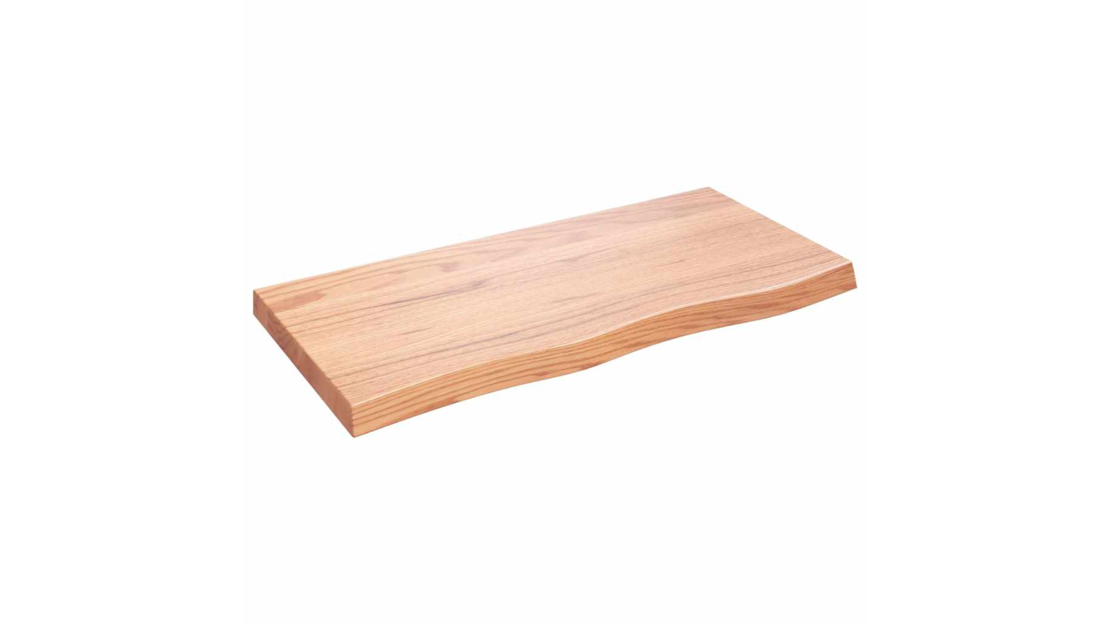 vidaXL Light Brown Treated Solid Wood Oak 100 x 50 x 2-6cm Wall Shelf