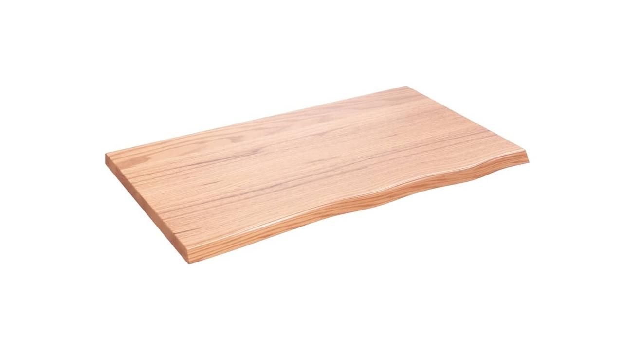vidaXL Light Brown Treated Solid Oak Wood Wall Shelf - 100 x 60 x 4cm