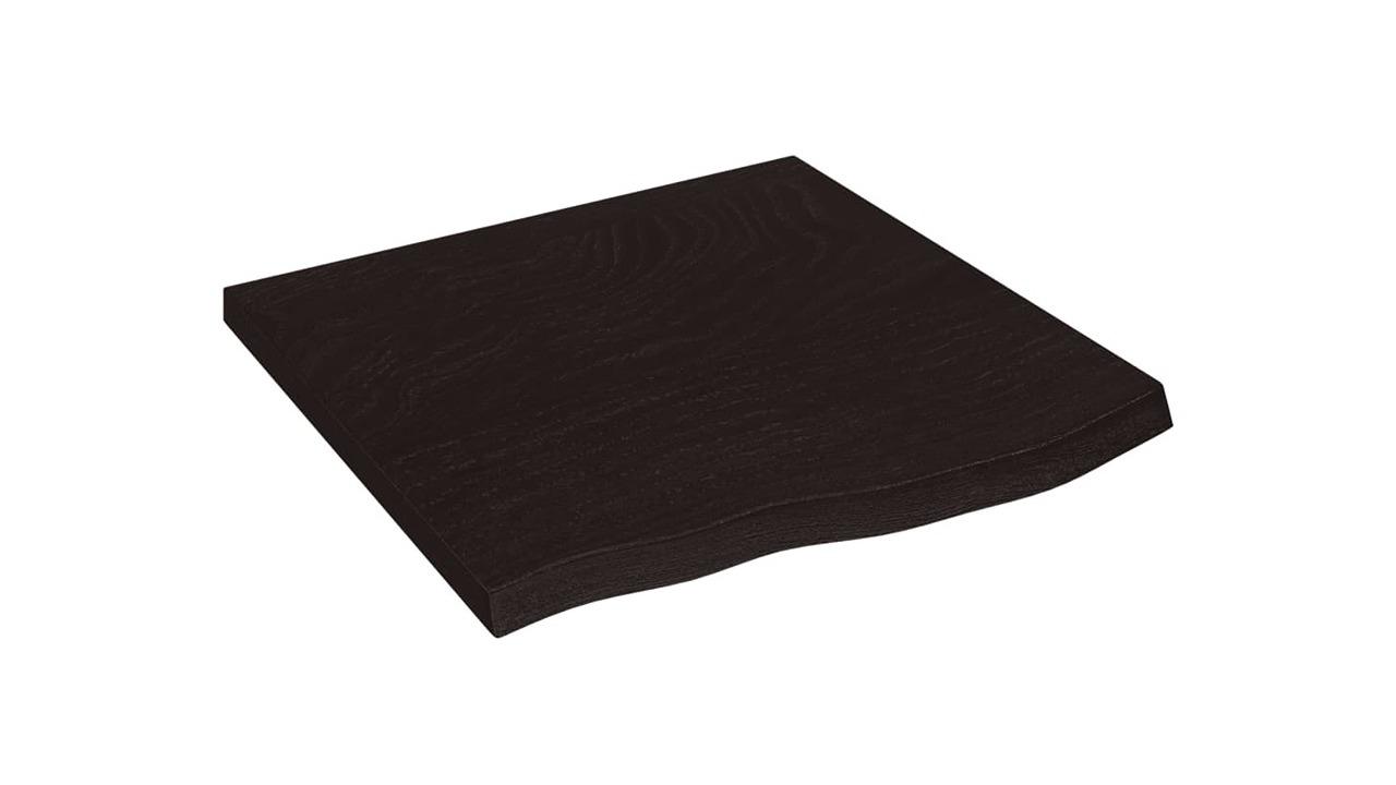 vidaXL Dark Brown Treated Solid Oak Wood Wall Shelf - 60 x 60 x 4cm