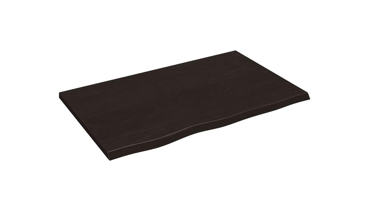 vidaXL Dark Brown Treated Solid Oak Wood Wall Shelf - 80 x 50 x 2cm