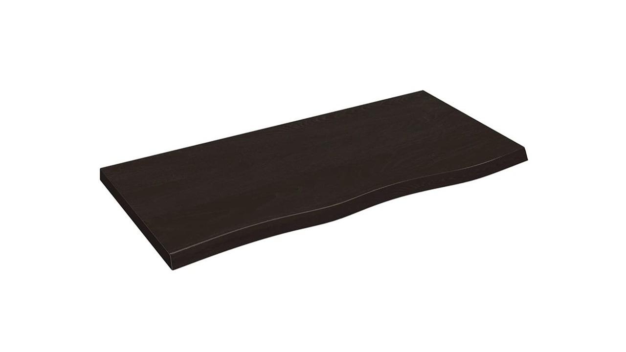 vidaXL Dark Brown Treated Solid Oak Wood Wall Shelf - 100 x 50 x 4cm