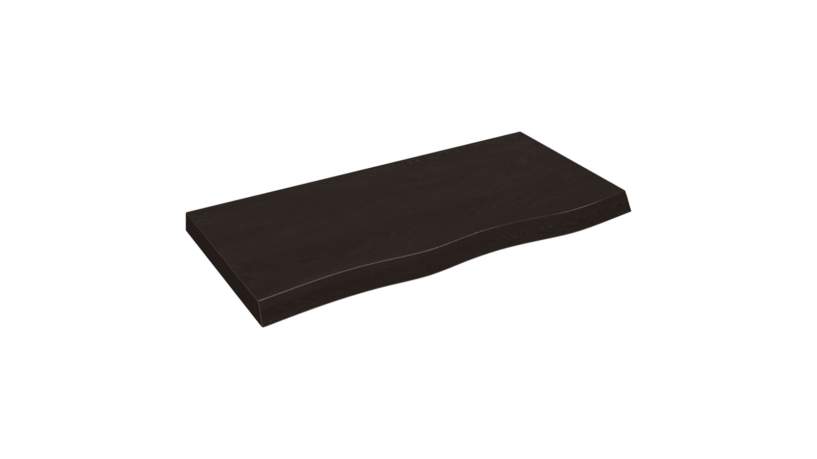 vidaXL Dark Brown Treated Solid Wood Oak 100 x 50 x 2-6cm Wall Shelf