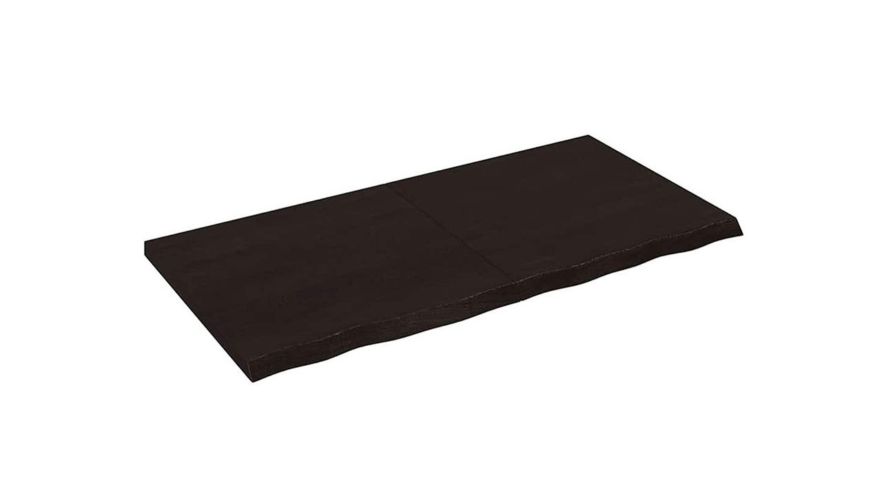 vidaXL Dark Brown Treated Solid Oak Wood 120 x 60 x 4cm Wall Shelf