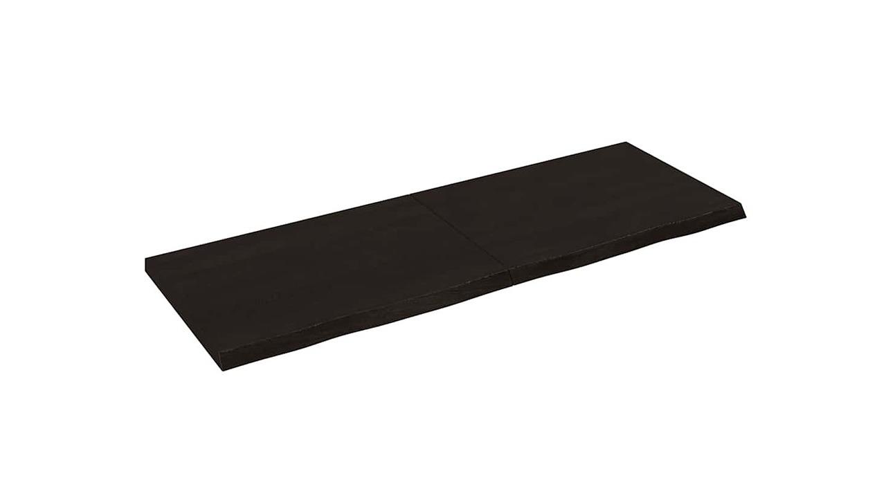 vidaXL Dark Brown Treated Solid Oak Wood Wall Shelf - 140 x 50 x 4cm