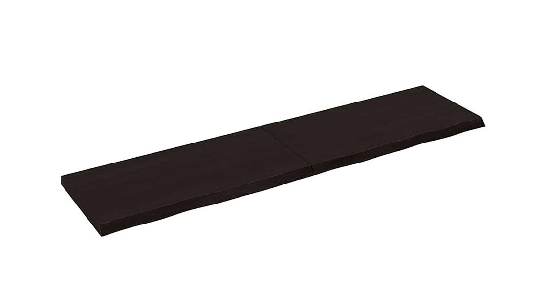 vidaXL Dark Brown Treated Solid Oak Wood 160 x 40 x 4cm Wall Shelf