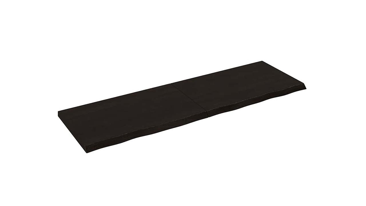 vidaXL Dark Brown Treated Solid Oak Wood Wall Shelf - 160 x 50 x 4cm