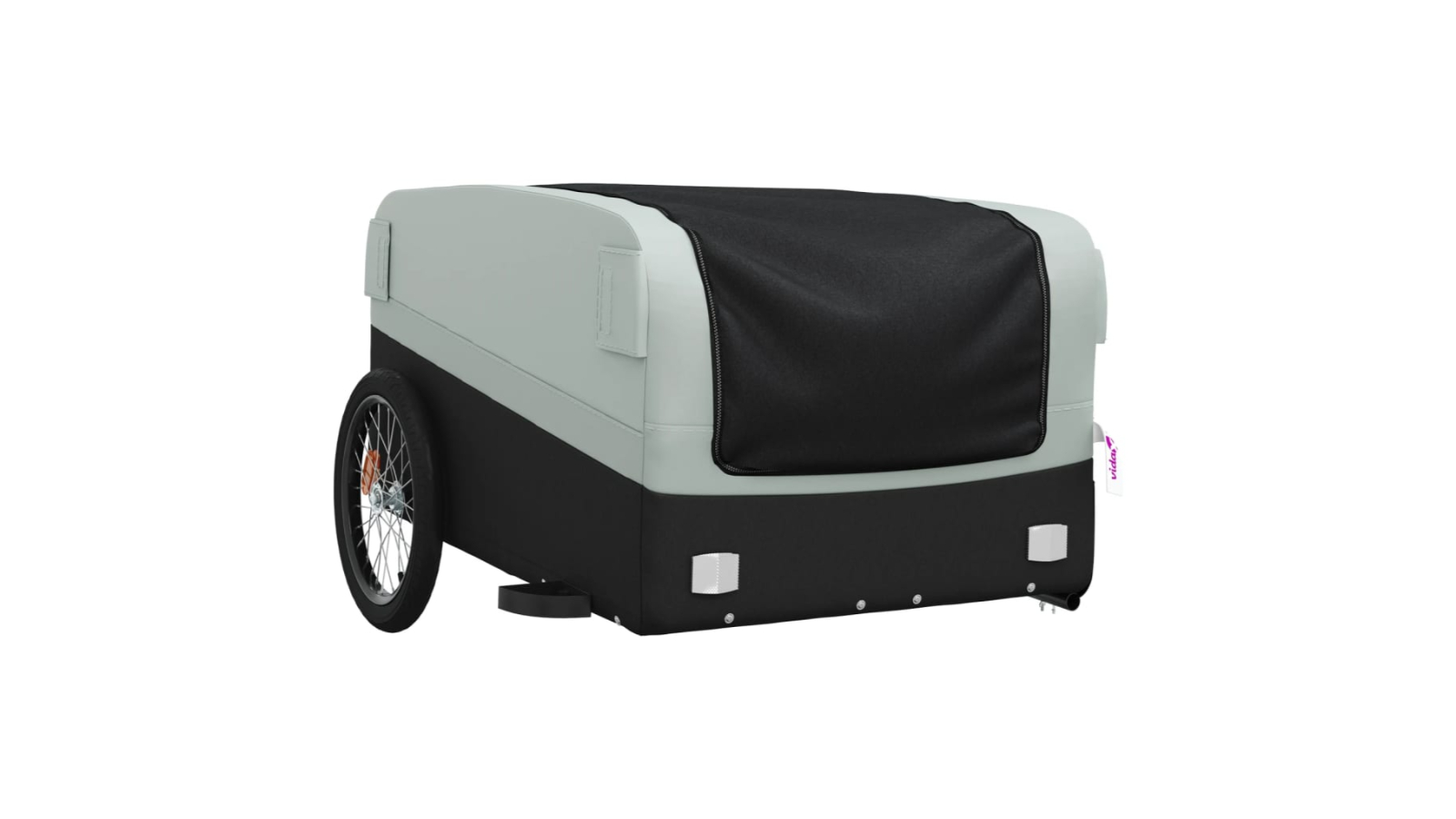 vidaXL 45kg Black/Grey Bike Trailer - 137 x 69 x 59cm