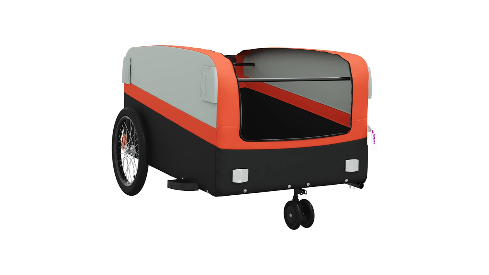 vidaXL 45kg Black/Orange Bike Trailer - 138 x 69 x 58cm