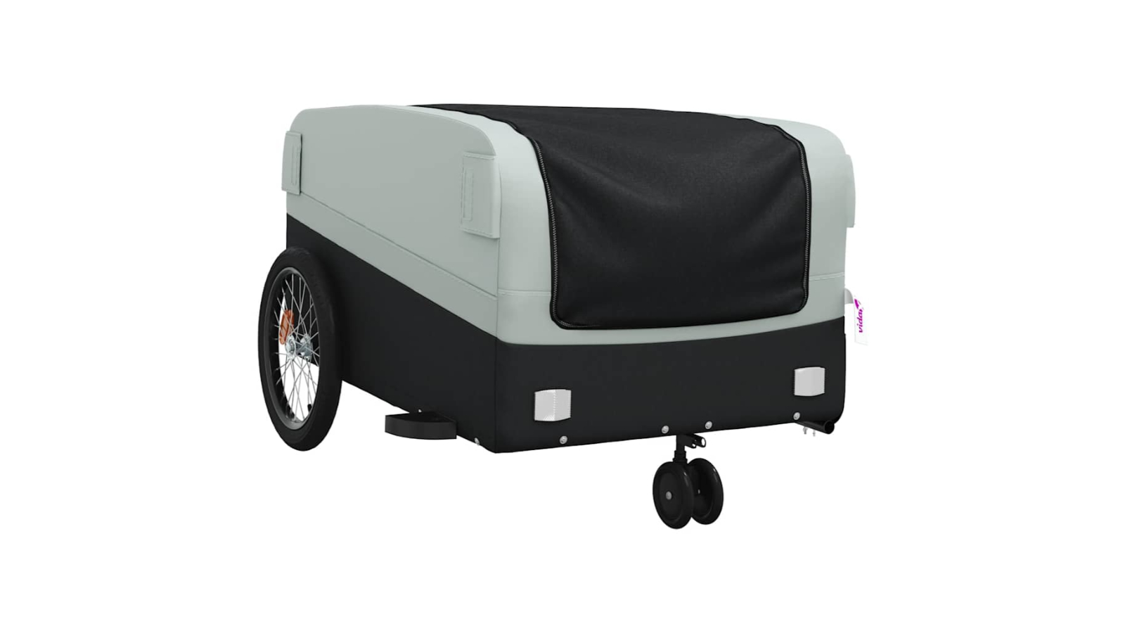 vidaXL 45kg Black/Grey Bike Trailer - 138 x 69 x 58cm