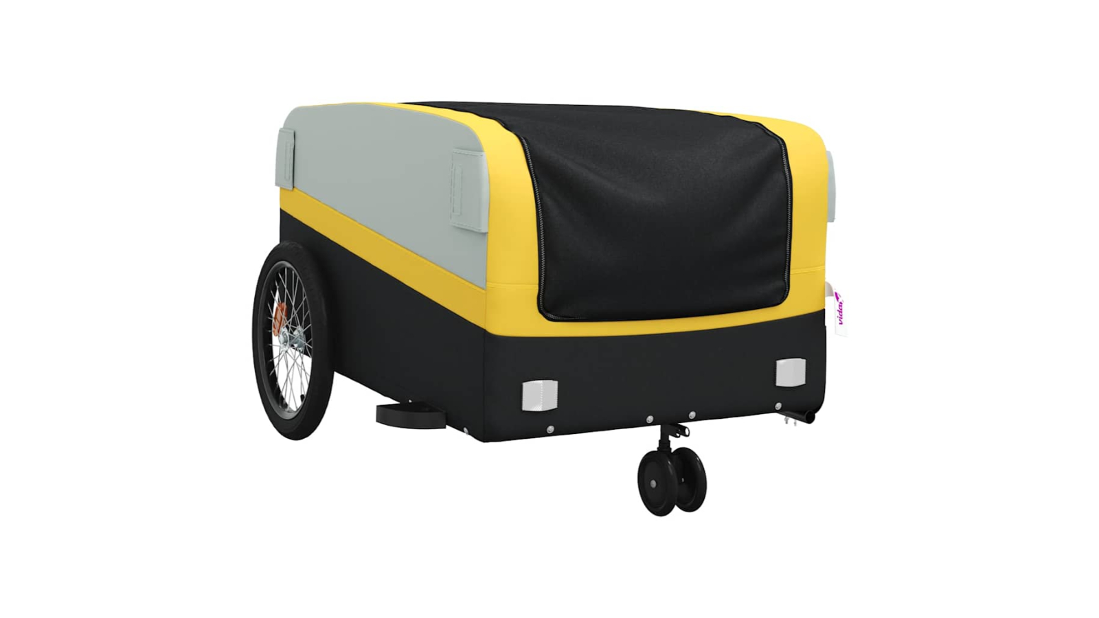 vidaXL 45kg Iron Black/Yellow Bike Trailer -138 x 69 x 58cm 