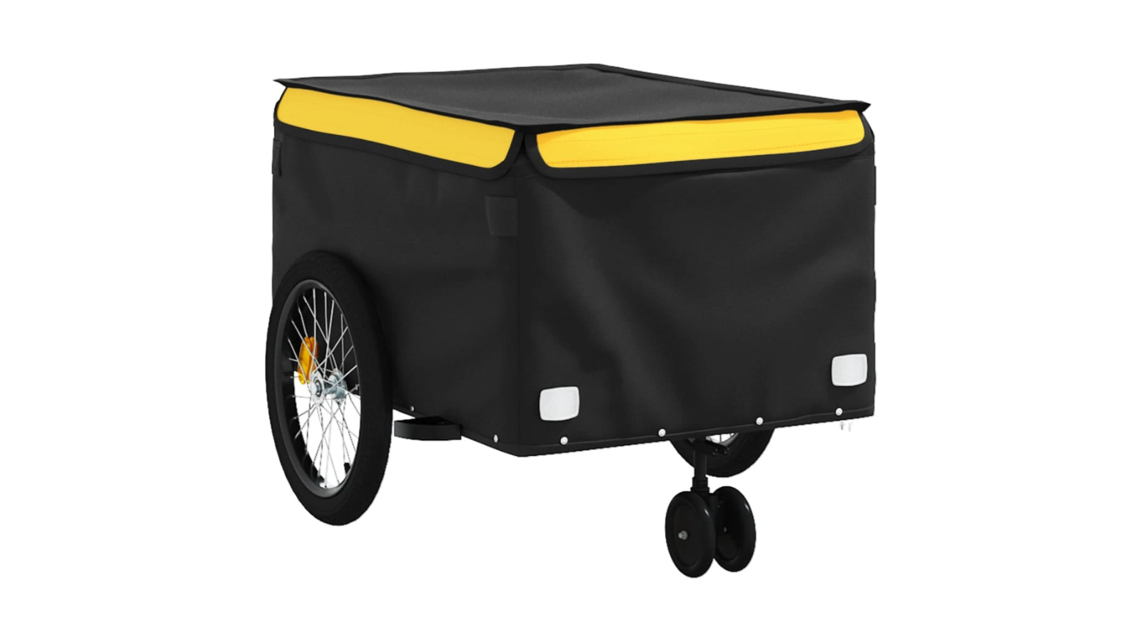 vidaXL 45kg Iron Black/Yellow Bike Trailer- 137 x 68 x 59cm