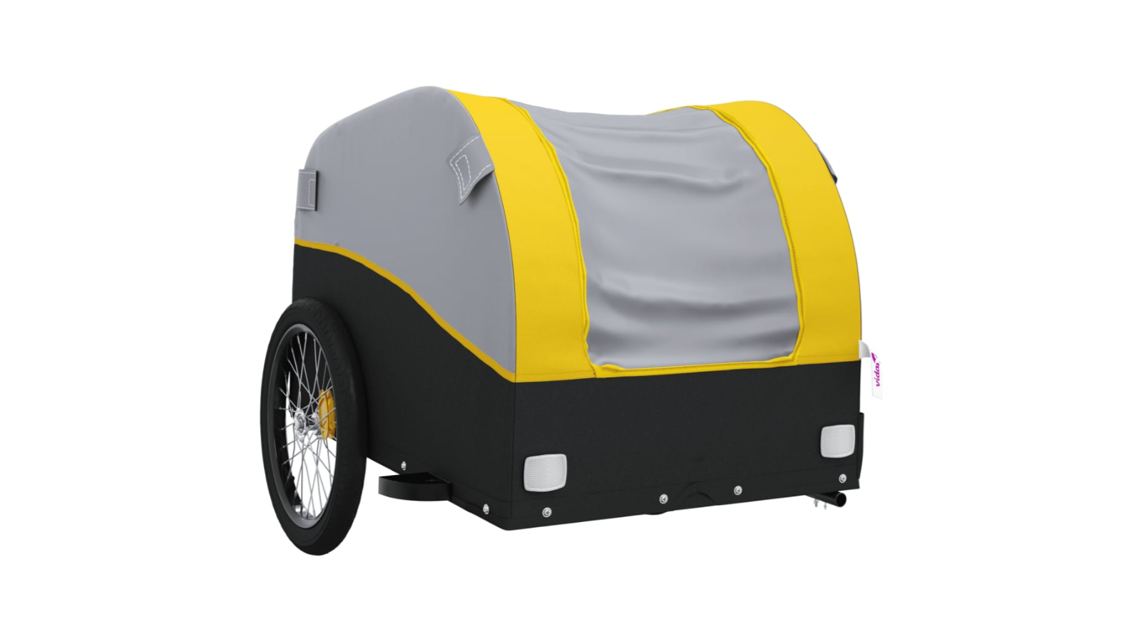 vidaXL 30kg Iron Black/Yellow Bike Trailer - 123 x 52 x 53cm 