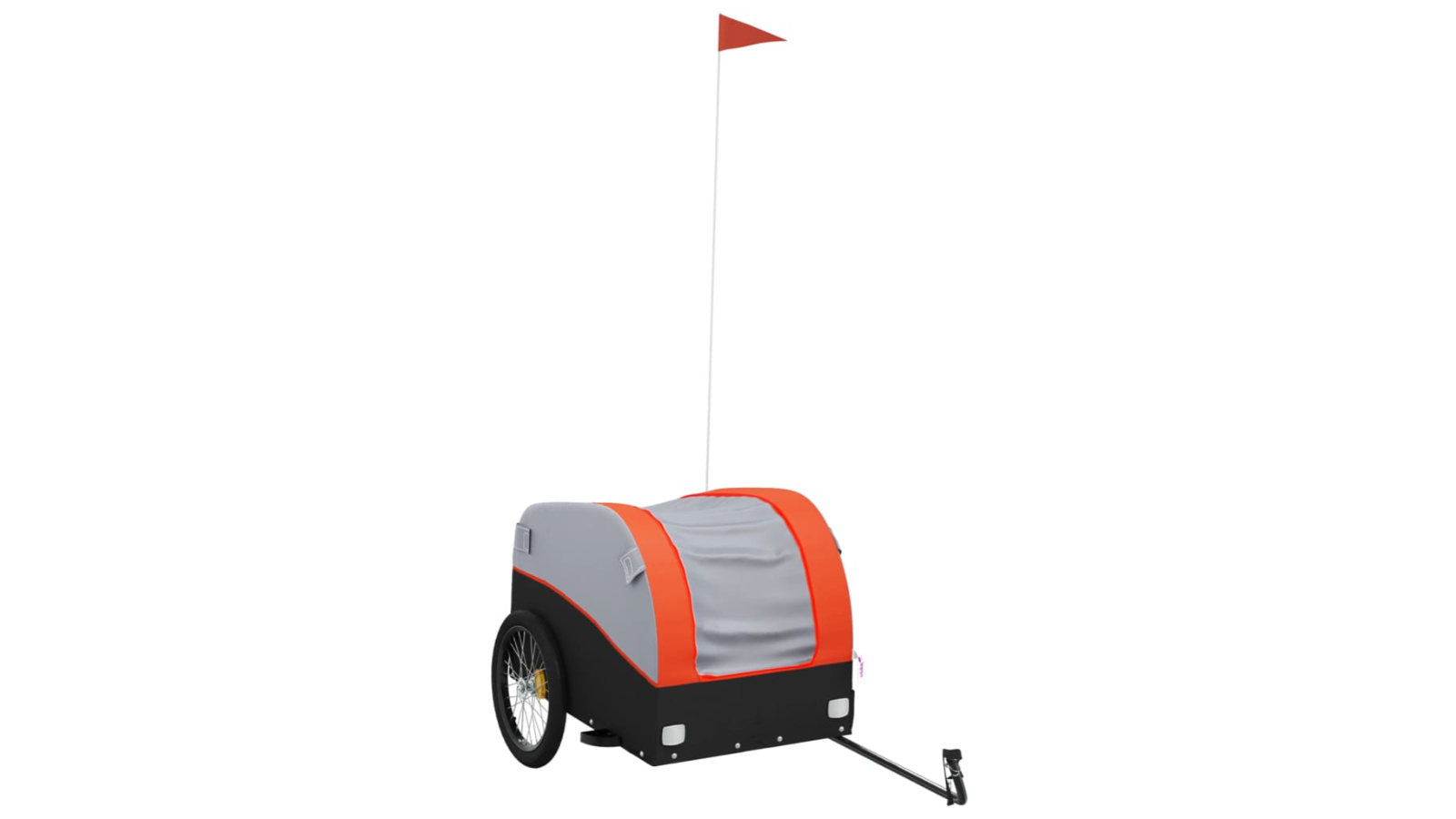 vidaXL 126 x 63 x 63cm Iron 45kg Bike Trailer - Black/Orange