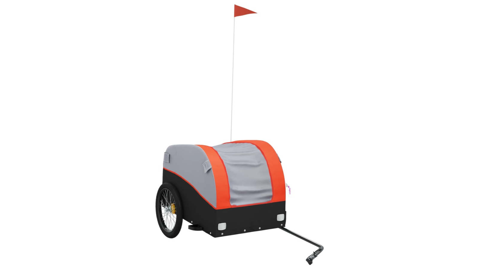 vidaXL 133 x 68 x 68cm Iron 45kg Bike Trailer - Black/Orange