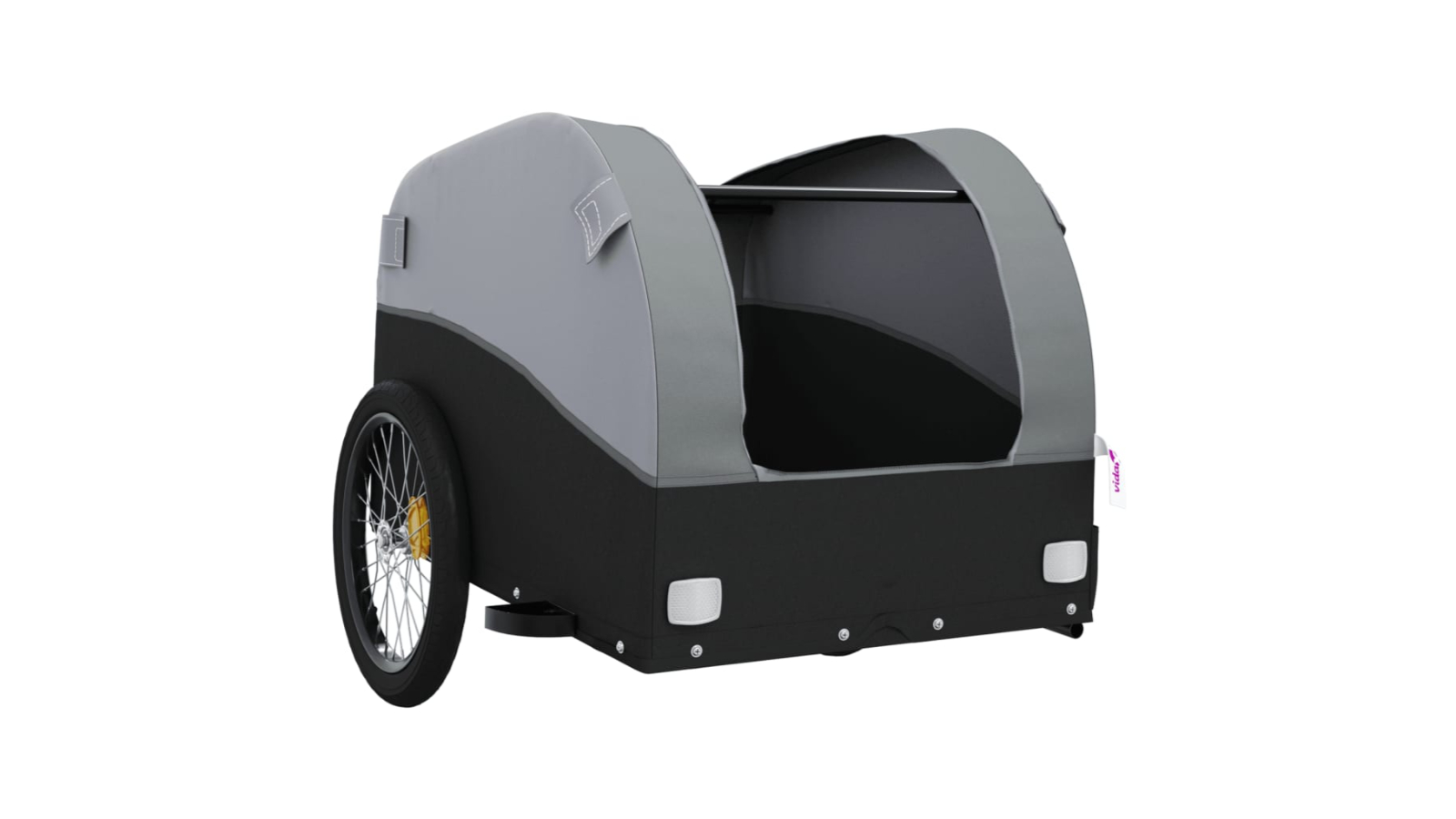 vidaXL 45kg Black/Grey Bike Trailer - 133 x 68 x 68cm
