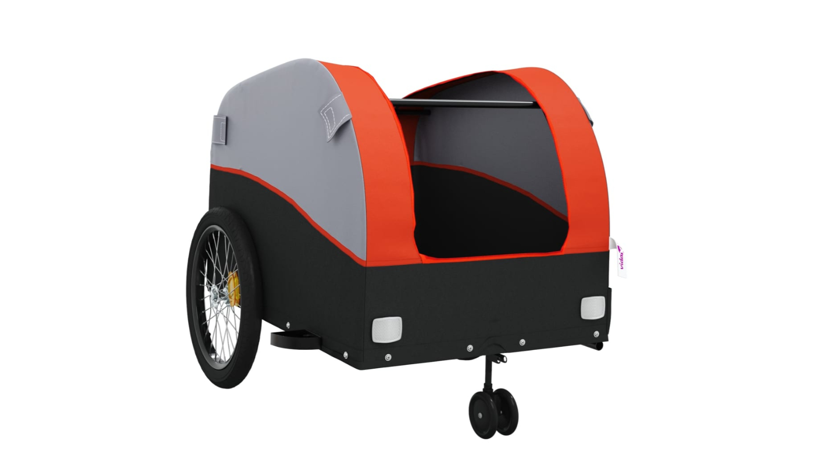 vidaXL 45kg Black/Orange Bike Trailer - 63 x 126 x 63cm
