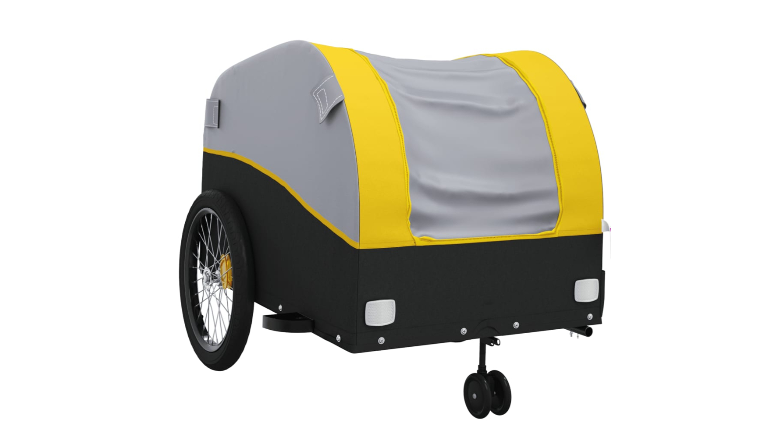 vidaXL 45kg Iron Black/Yellow Bike Trailer - 63 x 126 x 63cm