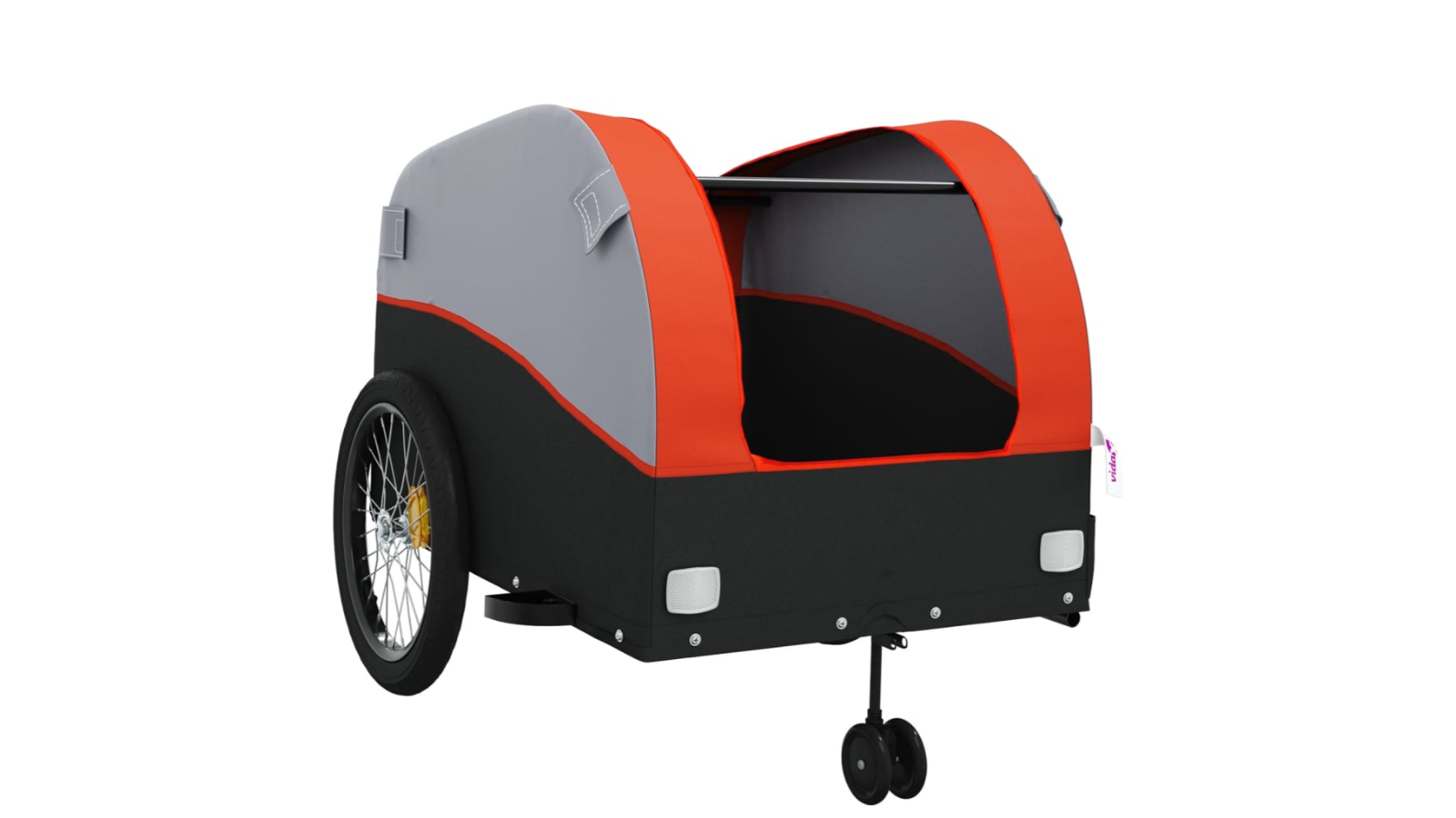 vidaXL 45kg Black/Orange Bike Trailer - 68 x 133 x 68cm