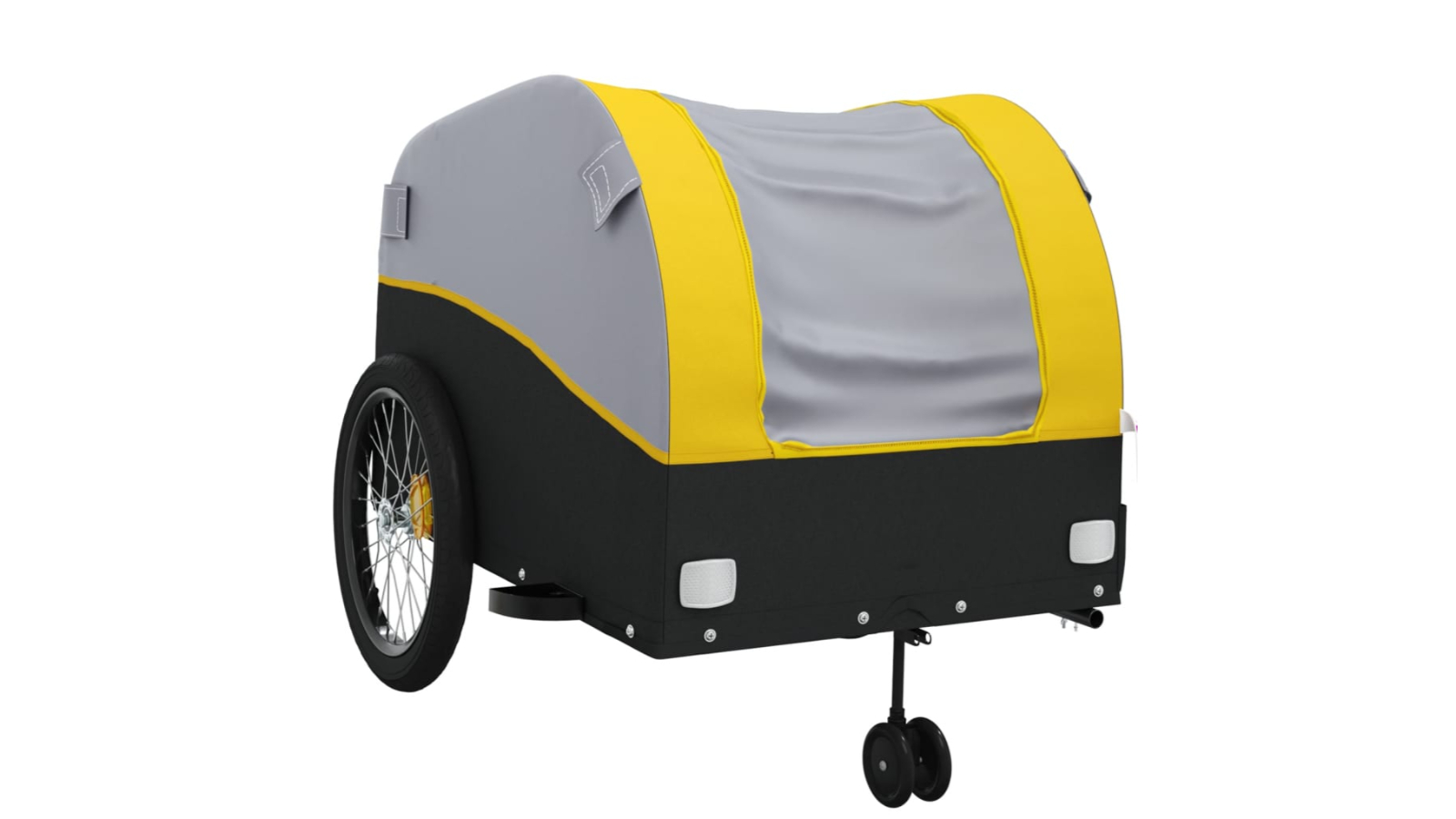 vidaXL 45kg Iron Black/Yellow Bike Trailer - 68 x 133 x 68cm