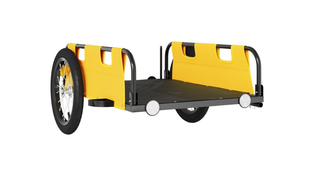 vidaXL Oxford Fabric/Iron Yellow Bike Trailer