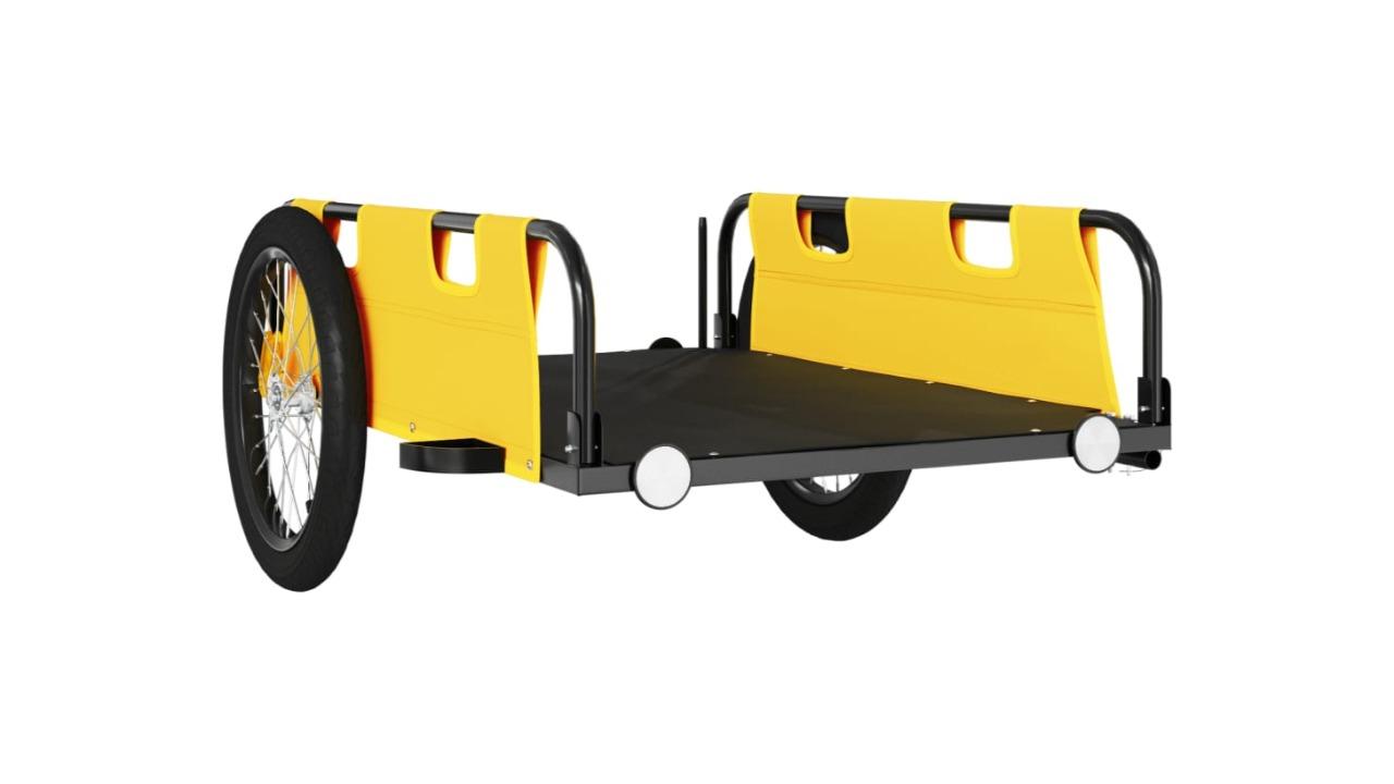 vidaXL Oxford Fabric/Iron Yellow Bike Trailer - 135 x 68 x 38.5cm