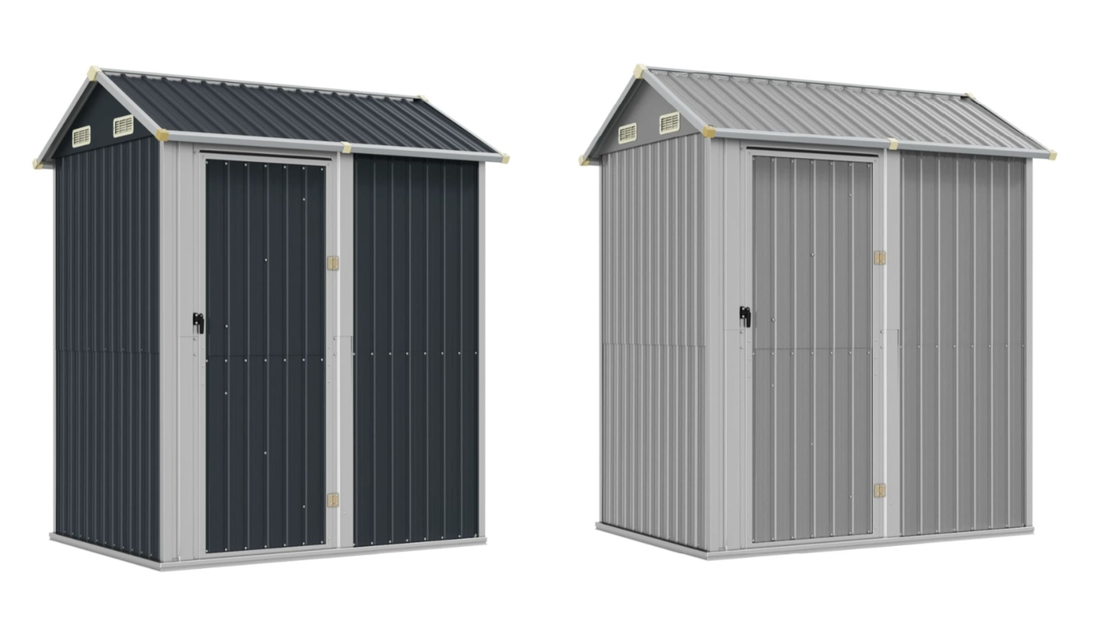 vidaXL 192 x 152.5 x 237cm Galvanised Steel Garden Shed