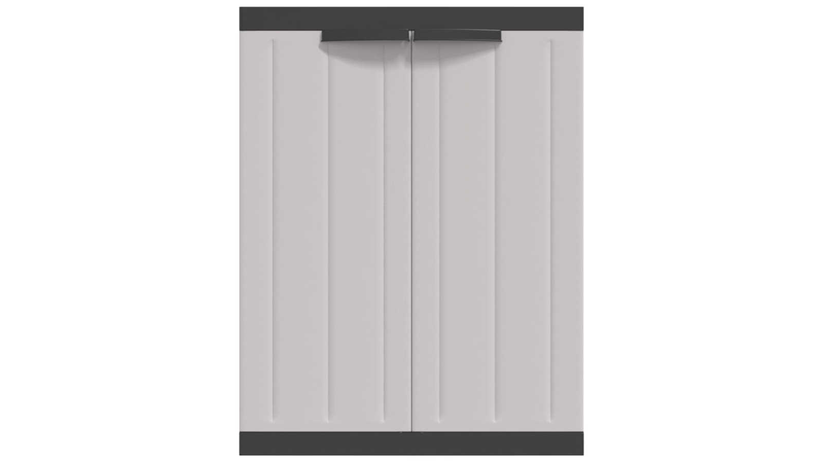 vidaXL Grey/Black Polypropylene Outdoor Storage Cabinet - 65 x 37 x 85cm