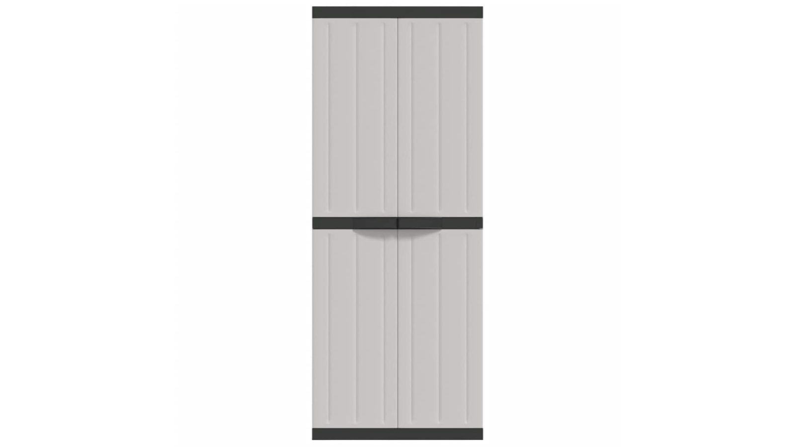 vidaXL Grey/Black Polypropylene Outdoor Storage Cabinet - 65 x 37 x 165cm