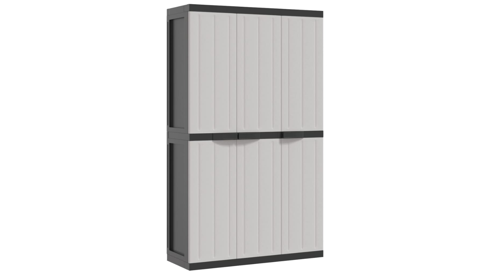 vidaXL Grey/Black Polypropylene Outdoor Storage Cabinet - 97 x 37 x 165cm