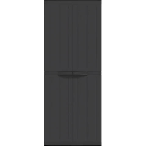 vidaXL Black Polypropylene Outdoor Storage Cabinet - 31 x 31cm