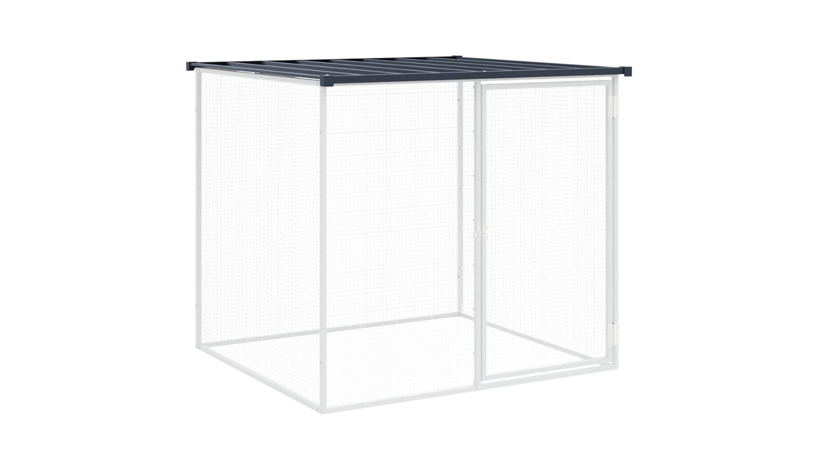 vidaXL Galvanised Steel 103 x 98 x 90cm Chicken Cage with Roof - Anthracite
