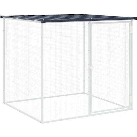 vidaXL Galvanised Steel 103 x 98 x 90cm Chicken Cage with Roof - Anthracite