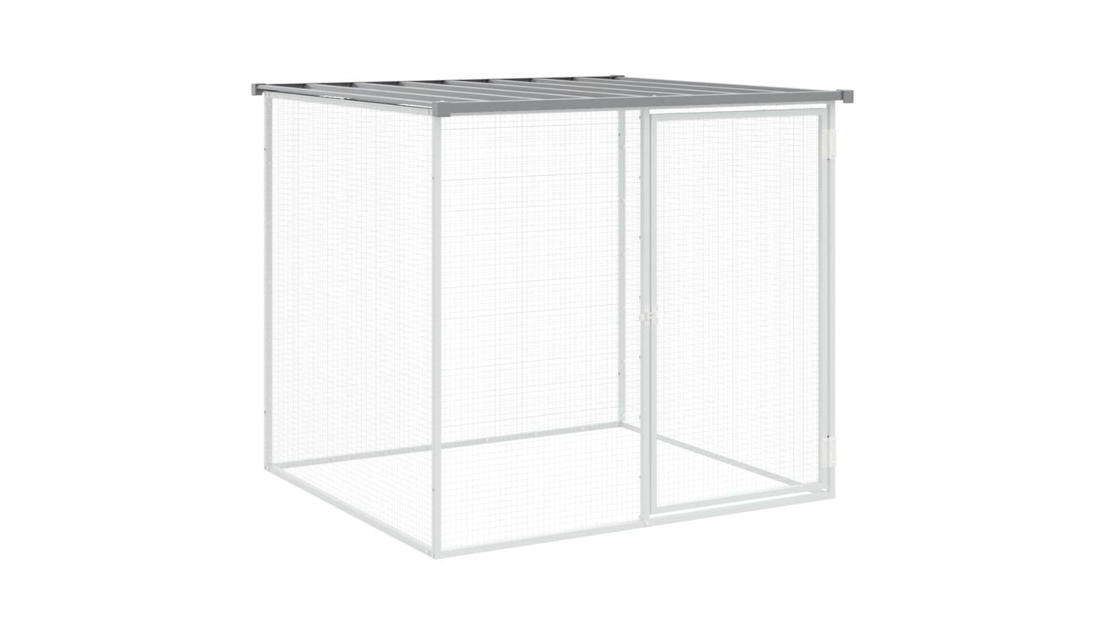 vidaXL Galvanised Steel 103 x 98 x 90cm Chicken Cage with Roof - Light Grey