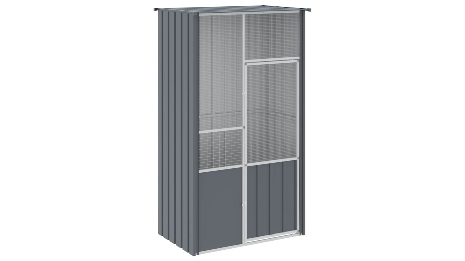 vidaXL Galvanised Steel 115 x 78 x 200cm Bird Cage - Anthracite