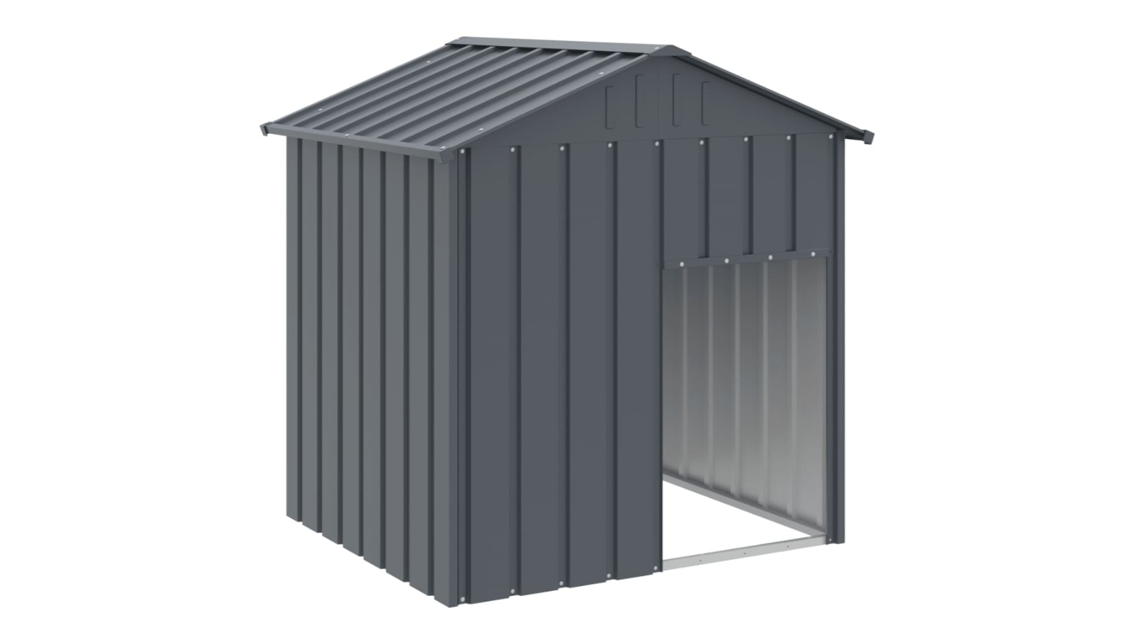 vidaXL Anthracite Galvanised Steel Dog House with Roof - 117 x 103 x 123cm