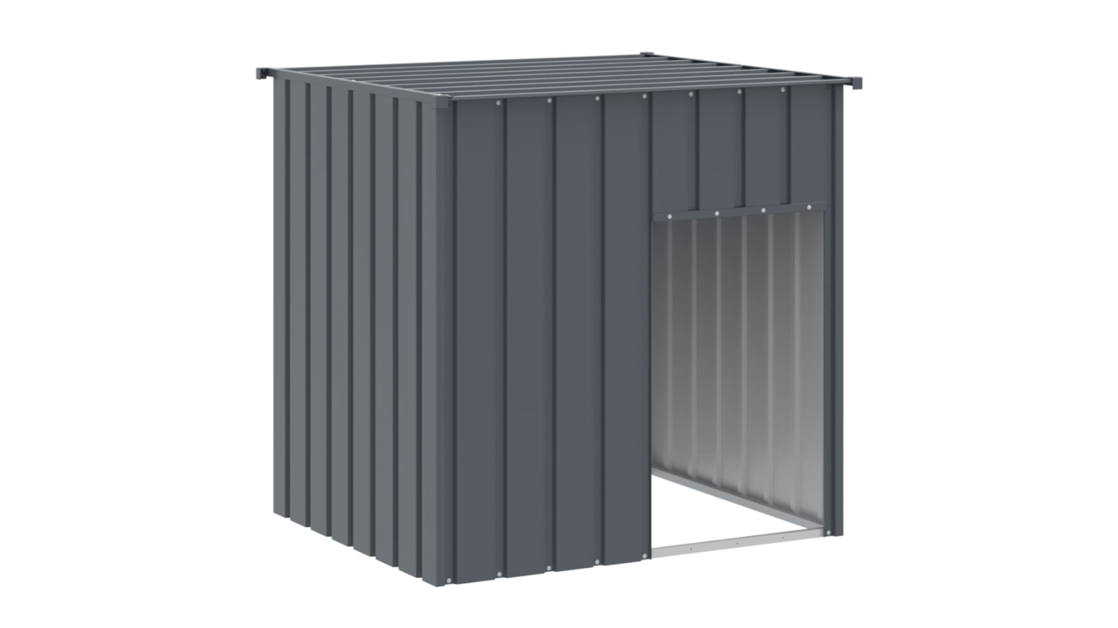 vidaXL Anthracite Galvanised Steel Dog House with Roof - 110 x 103 x 109cm