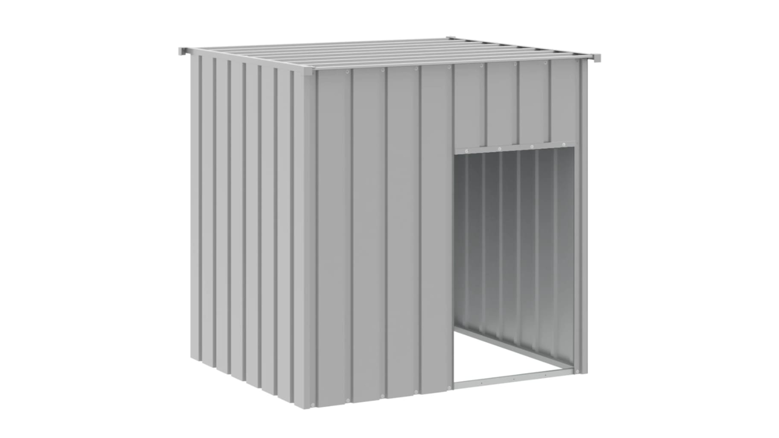 vidaXL Light Grey Galvanised Steel Dog House with Roof - 110 x 103 x 109cm