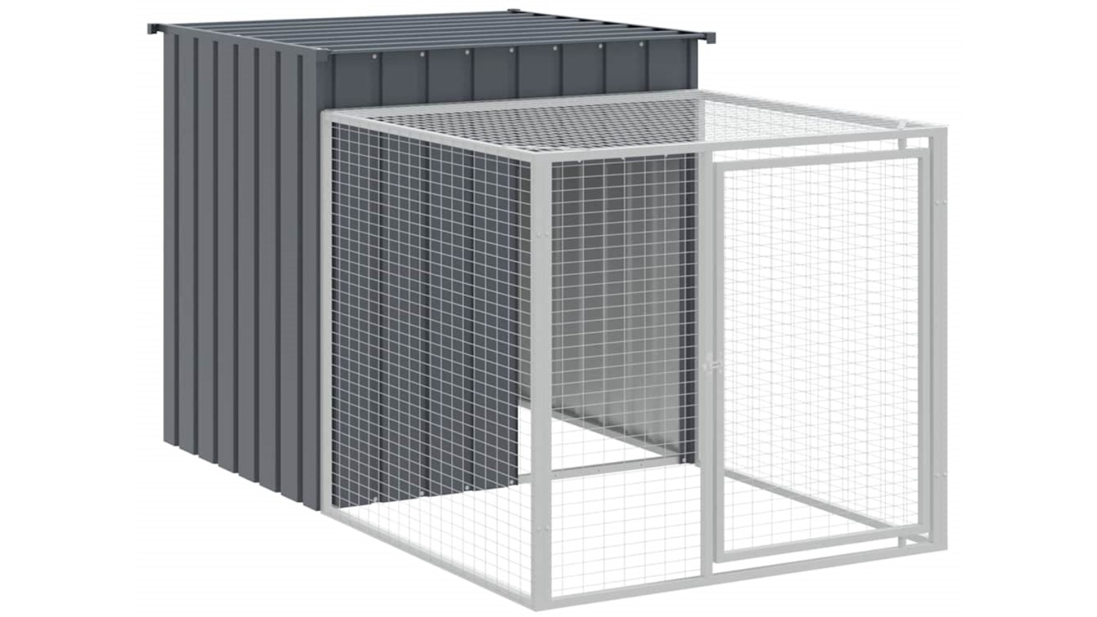 vidaXL Galvanised Steel 110 x 201 x 110cm Run Chicken Cage - Anthracite