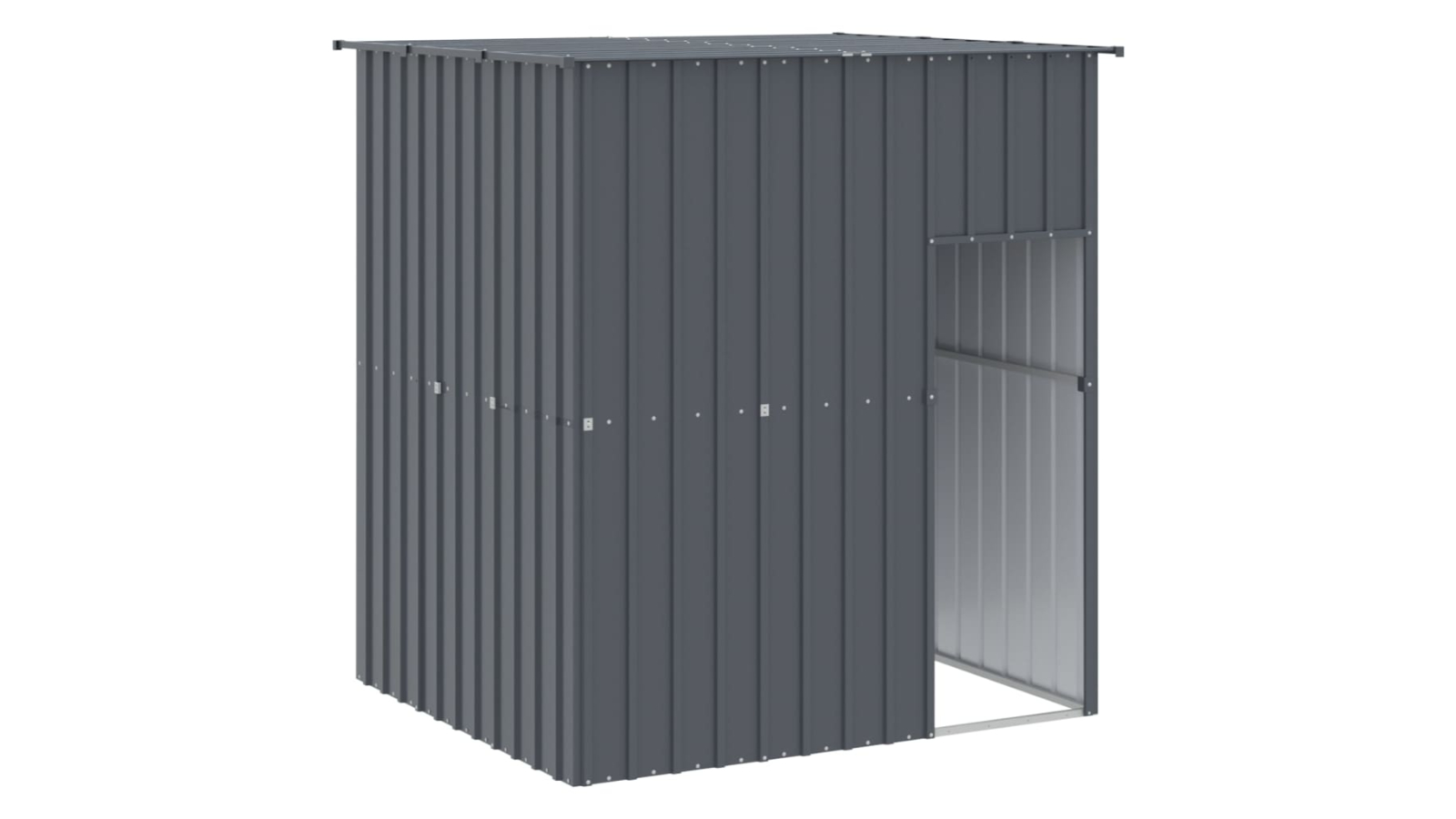vidaXL Anthracite Galvanised Steel Dog House with Roof - 165 x 153 x 181cm