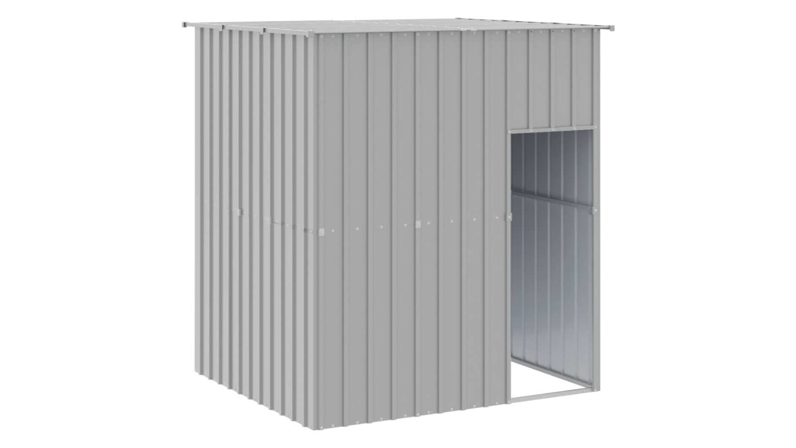 vidaXL Light Grey Galvanised Steel Dog House with Roof - 165 x 153 x 181cm