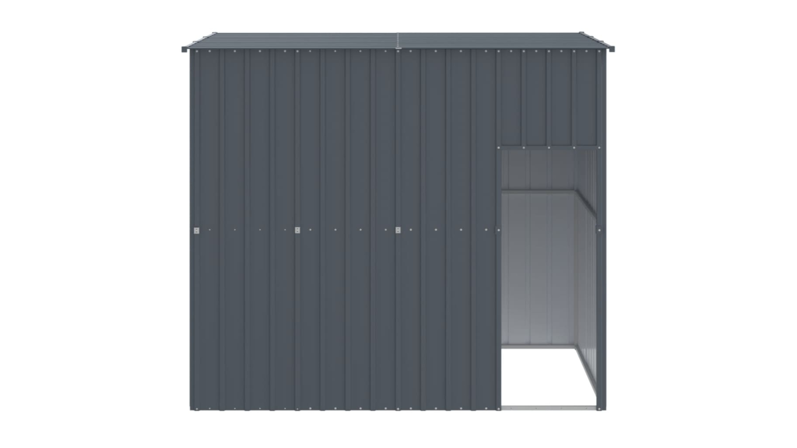 vidaXL Galvanised Steel 214 x 153 x 181cm Dog House with Roof - Anthracite