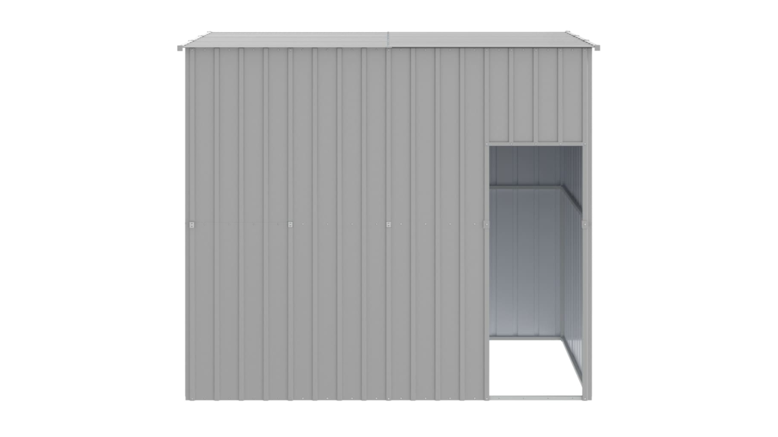 vidaXL Galvanised Steel 214 x 153 x 181cm Dog House with Roof - Light Grey