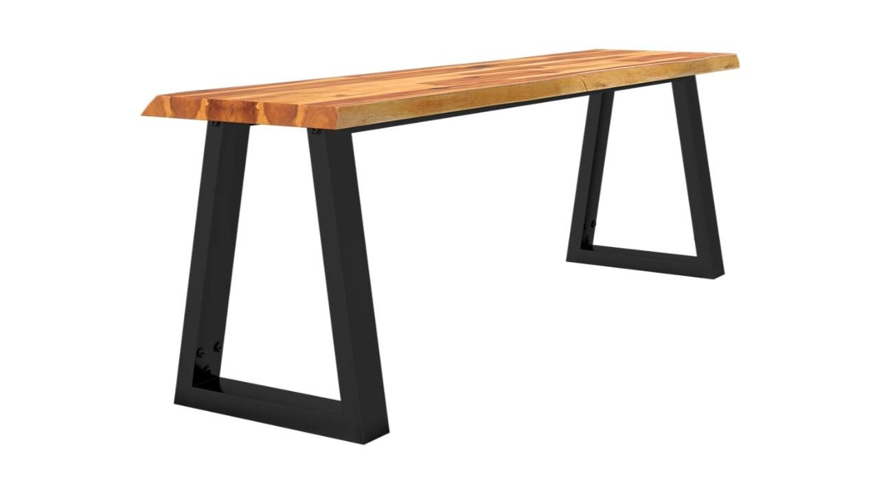 vidaXL Solid Wood Acacia 140cm Bench with Live Edge