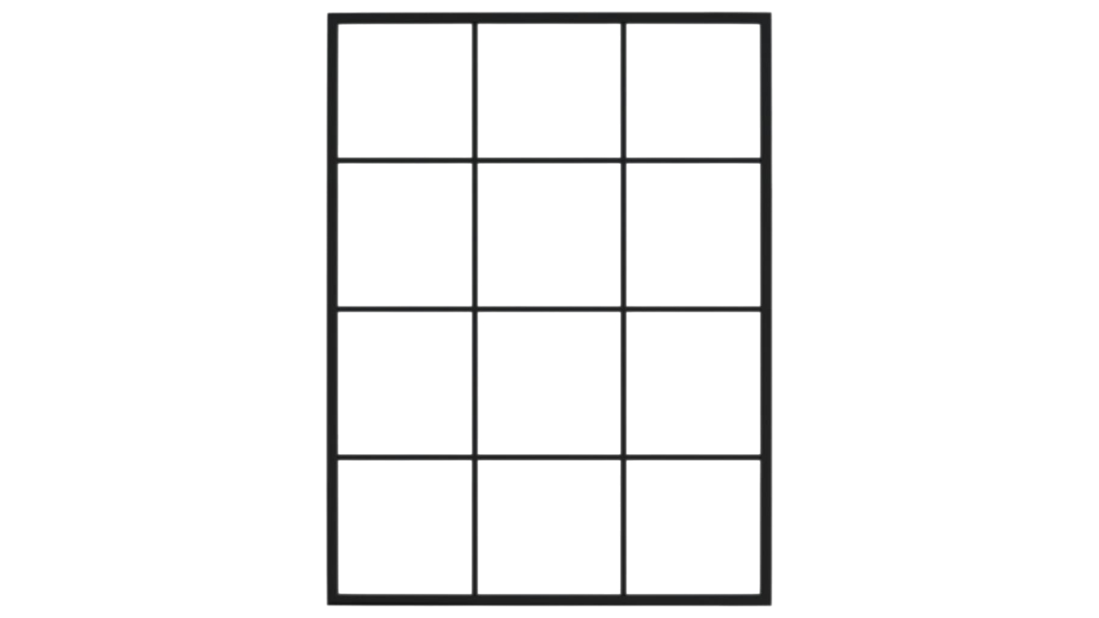 vidaXL 3 Piece Black Metal 80 x 60cm Wall Mirror