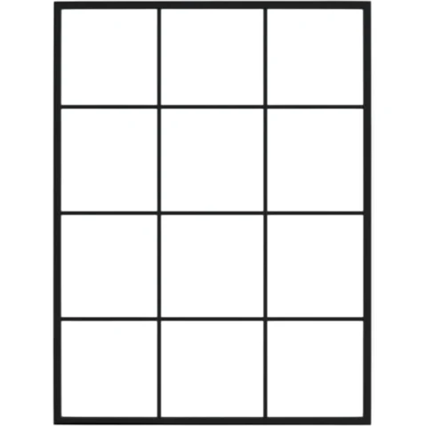 vidaXL 3 Piece Black Metal 80 x 60cm Wall Mirror